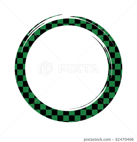 Checkered Japanese-style circular frame material Checkered Japanese-style circular frame material 82470406
