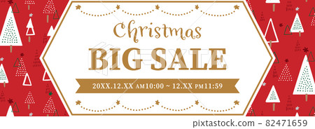 Banner template for winter / Christmas sale (red / text included) Banner template for winter / Christmas sale (red / text included) 82471659