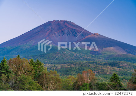 （靜岡縣）黎明前從菅野市水月公園看到的秋天富士山 82472172