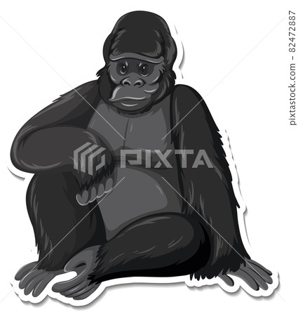 A sticker template of ape cartoon character A sticker template of ape cartoon character 82472887
