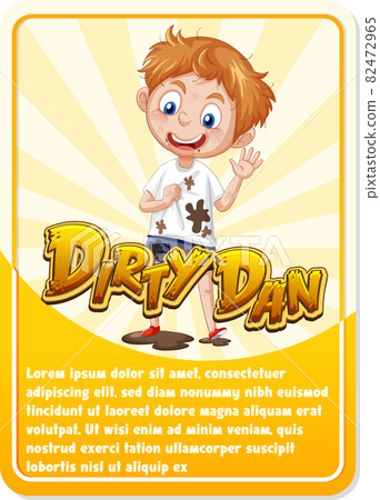 Character game card template with word Dirty Dan 82472965