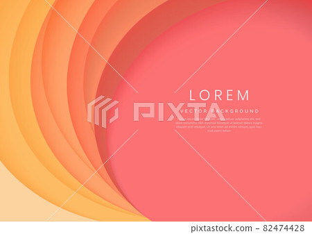 Abstract background pink and orange layer circles curve. 82474428