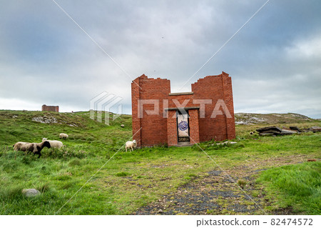 The ruins of Lenan Head fort at the north coast of County Donegal, Ireland. The ruins of Lenan Head fort at the north coast of County Donegal, Ireland. 82474572