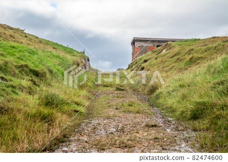 The ruins of Lenan Head fort at the north coast of County Donegal, Ireland. 82474600