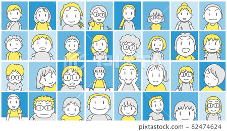 Face gallery of children taking online classes (smile / simple) Face gallery of children taking online classes (smile / simple) 82474624