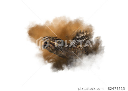 Ankylosaurus Dinosaur on smoke background 82475513