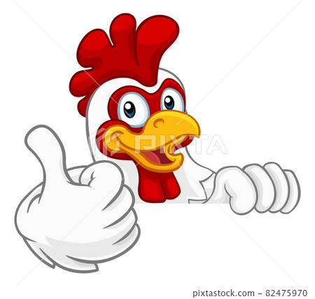 Chicken Rooster Cockerel Bird Cartoon Character 82475970