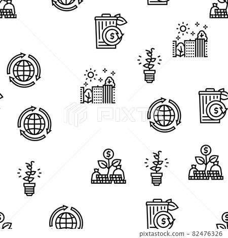 Green Economy Industry Vector Seamless Pattern 82476326