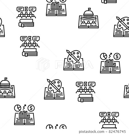History Learn Educational Lesson Vector Seamless Pattern 82476745