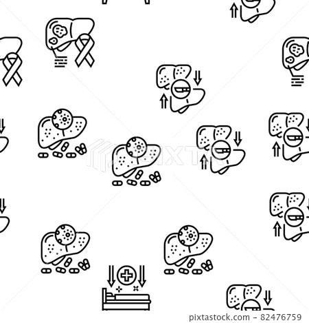 Hepatitis Liver Health Problem Vector Seamless Pattern 82476759