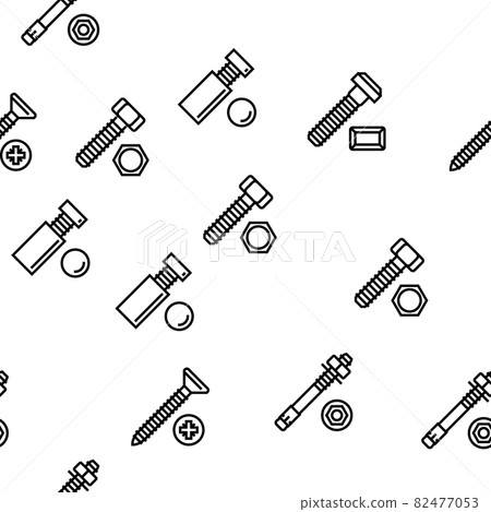 Screw And Bolt Building Accessory Vector Seamless Pattern 82477053