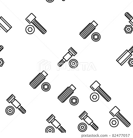 Screw And Bolt Building Accessory Vector Seamless Pattern 82477057