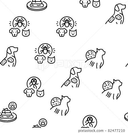 Pet Disease Ill Health Problem Vector Seamless Pattern Pet Disease Ill Health Problem Vector Seamless Pattern 82477210