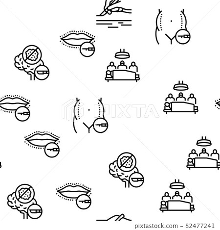 Surgery Medicine Clinic Operation Vector Seamless Pattern 82477241