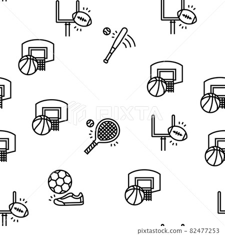 Sport Active Competitive Game Vector Seamless Pattern 82477253