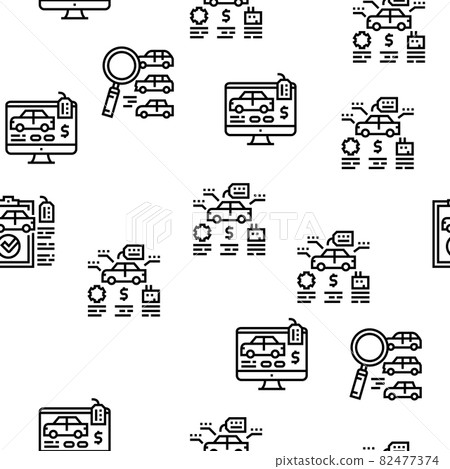 Used Car Sale Automobile Service Vector Seamless Pattern 82477374