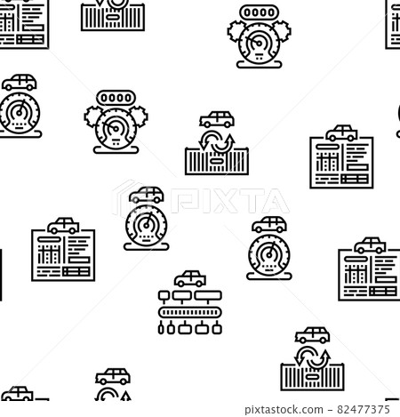 Used Car Sale Automobile Service Vector Seamless Pattern 82477375