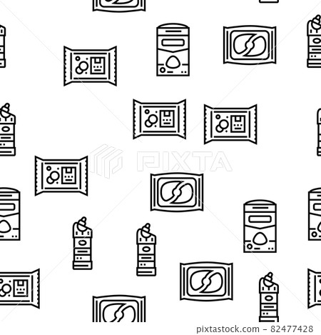 Detergent Organic Laundry Soap Vector Seamless Pattern 82477428