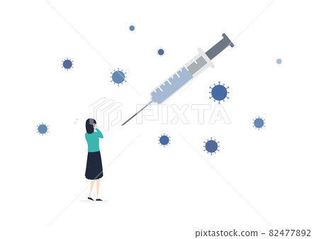 Which is scarier, the new corona or the vaccine? Illustration material 82477892