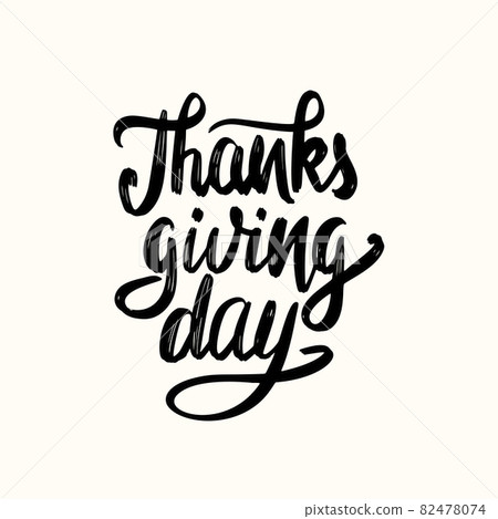 Hand drawn Happy Thanksgiving typography. Calligraphy lettering 82478074