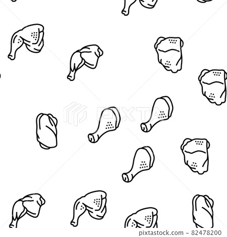 Chicken Animal Farm Raw Meat Food Vector Seamless Pattern Chicken Animal Farm Raw Meat Food Vector Seamless Pattern 82478200