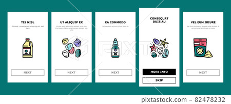 Resin Art Creation Onboarding Icons Set Vector 82478232