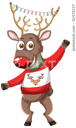Christmas Reindeer with Lights Bulb Window Cling Christmas Reindeer with Lights Bulb Window Cling 82478337