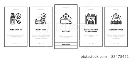 Car Painting Service Onboarding Icons Set Vector 82478431