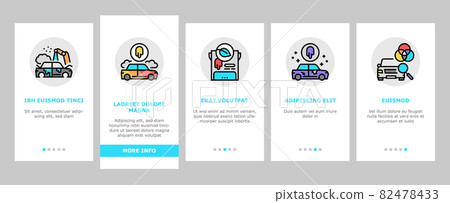 Car Painting Service Onboarding Icons Set Vector Car Painting Service Onboarding Icons Set Vector 82478433