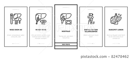 Hepatitis Liver Health Problem Onboarding Icons Set Vector 82478462