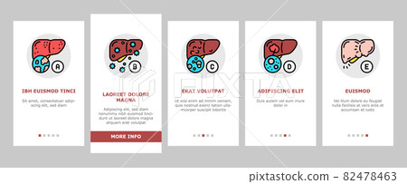 Hepatitis Liver Health Problem Onboarding Icons Set Vector 82478463