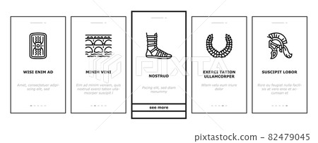 Ancient Rome Antique History Onboarding Icons Set Vector Ancient Rome Antique History Onboarding Icons Set Vector 82479045