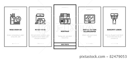 Conditioning System Electronics Onboarding Icons Set Vector 82479053