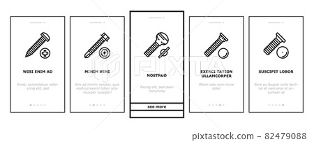 Screw And Bolt Building Accessory Onboarding Icons Set Vector 82479088