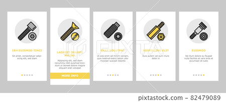 Screw And Bolt Building Accessory Onboarding Icons Set Vector 82479089