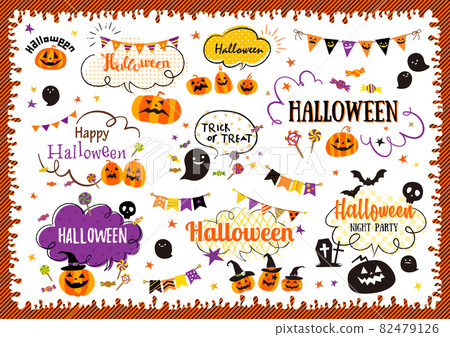 Halloween speech bubble set Halloween speech bubble set 82479126