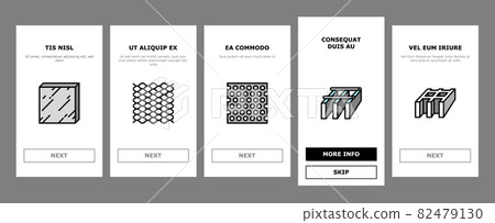 Metal Material Construction Beam Onboarding Icons Set Vector 82479130
