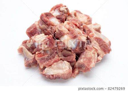 Raw pork ribs on white background. Raw pork ribs on white background. 82479269