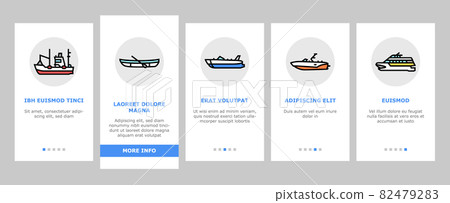 Boat Water Transportation Types Onboarding Icons Set Vector Boat Water Transportation Types Onboarding Icons Set Vector 82479283