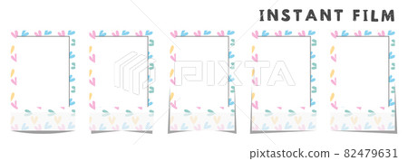 Instant film style frame, White, Heart, Instant film style 82479631