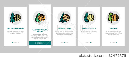Wood Land Growth Natural Tree Onboarding Icons Set Vector 82479876