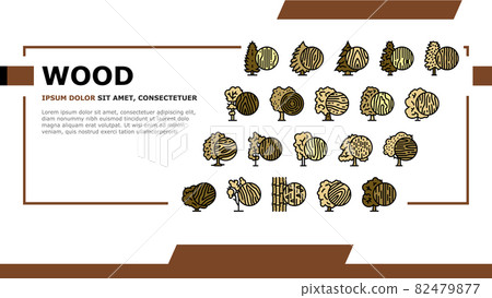 Wood Land Growth Natural Tree Icons Set Vector Wood Land Growth Natural Tree Icons Set Vector 82479877