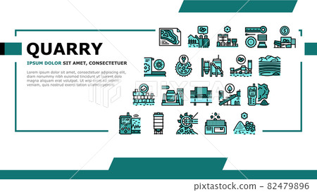 Quarry Mining Industrial Process Landing Header Vector 82479896