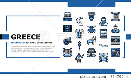 Ancient Greece Mythology History Landing Header Vector 82479944
