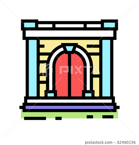 ancient gate color icon vector illustration 82480156