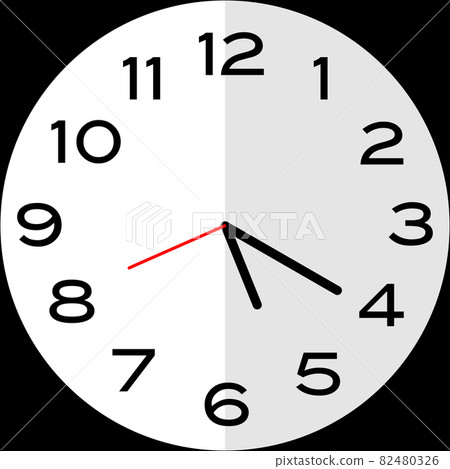 20 minutes past 5 o'clock analog clock icon 82480326