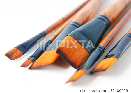 many art brush on a paper with copy space , many art brush on a paper with copy space , 82480939