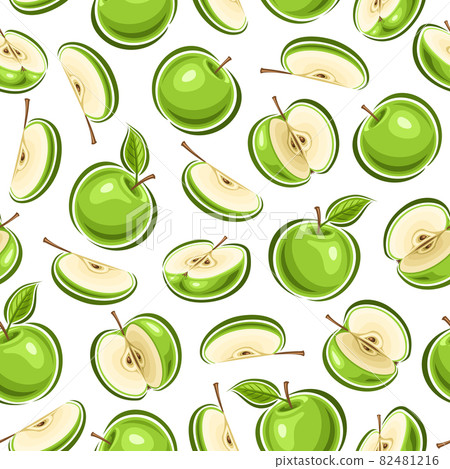 Vector Apple Seamless Pattern - Stock Illustration [82481216] - PIXTA