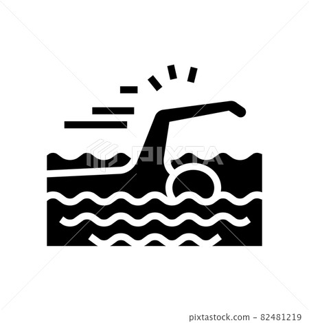 swimming sport glyph icon vector illustration 82481219
