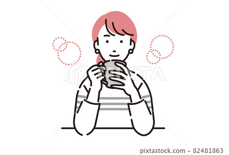 Person A woman drinking coffee and relaxing 82481863